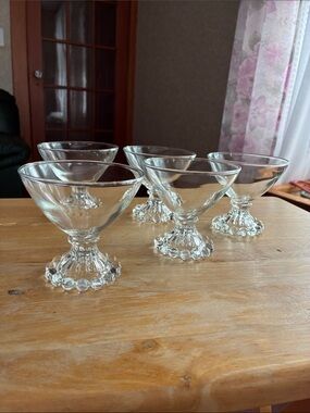 Clear Glass Dessert Coupes - Set of 5